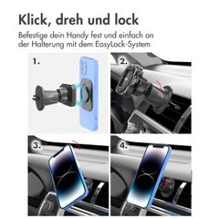 Accezz EasyLock Handyhalterung Auto - Lüftungsgitter - Universal - 360 Grad drehbar - Schwarz
