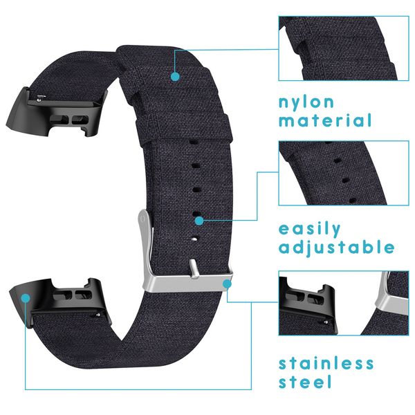 imoshion Nylonarmband für das  Fitbit Charge 3 / 4 - Schwarz