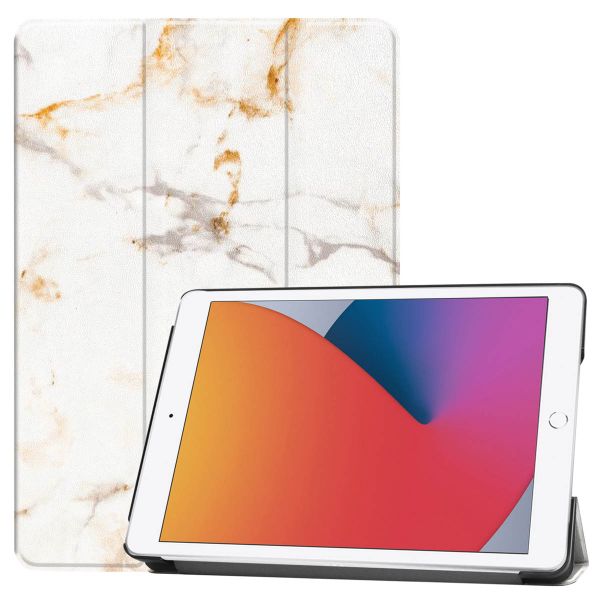 imoshion Design Trifold Klapphülle für das iPad 9 (2021) 10.2 Zoll / iPad 8 (2020) 10.2 Zoll / iPad 7 (2019) 10.2 Zoll - White Marble