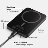 Selencia Vivid Powerbank 5.000 mAh - MagSafe und Qi - Black / Check This Burgundy