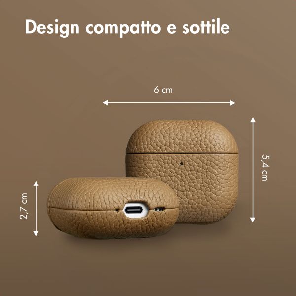 Accezz Echtleder Case  Apple Airpods 4 - Taupe