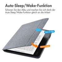 imoshion Canvas Sleepcover Klapphülle mit Stand für das Kobo Sage / Tolino Epos 3 - Glitter Schwarz