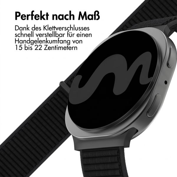 imoshion Nylonarmband für Samsung Galaxy Watch 8 (40/44mm) / Classic (46mm) - Schwarz
