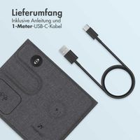 imoshion 3-in-1 Faltbares kabelloses Ladegerät für Apple | iPhone + AirPods + Apple Watch – Grau