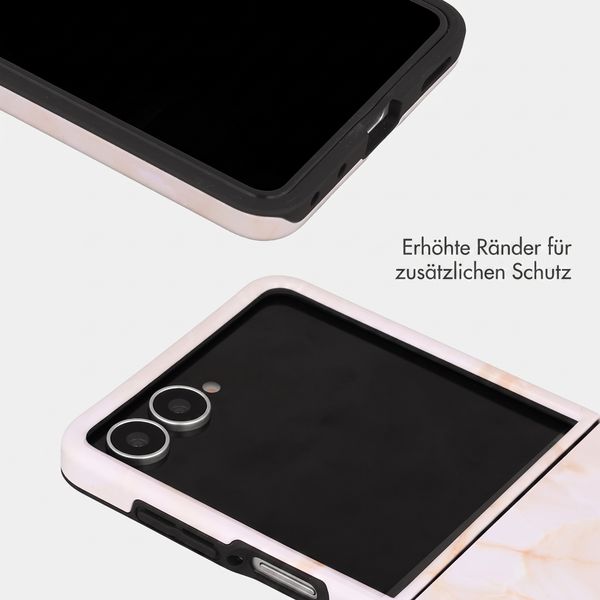 Selencia Vivid Rückabdeckung mit MagSafe Samsung Galaxy Z Flip 8 - Golden Beige Marble
