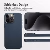 Accezz MagSafe Leather Backcover Apple iPhone 15 Pro Max - Nightfall Blue