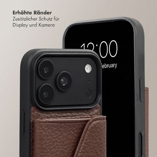 Selencia Sera HandyHülle mit Kordel und Umschlag-Kartenhalter Apple iPhone 18 Pro Max / 17 Pro Max - Chocolate Brown