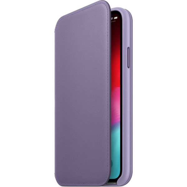 Apple Leather Folio Klapphülle Lila für das Apple iPhone X / Xs