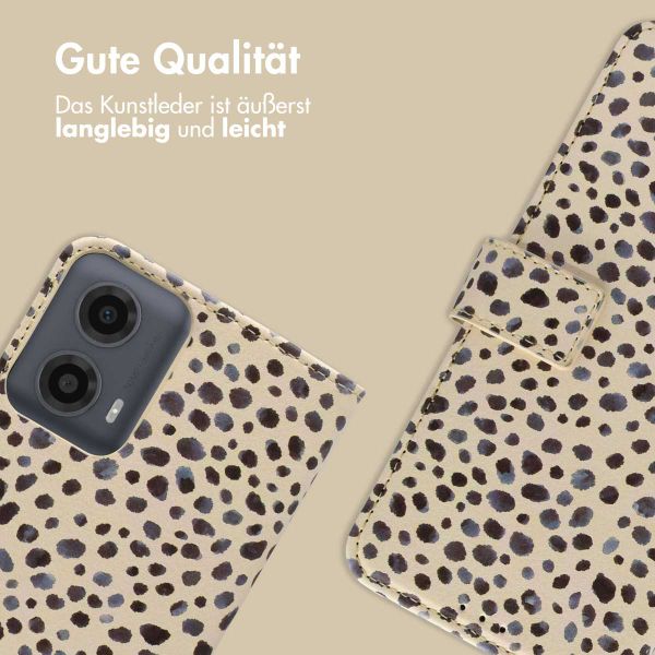 imoshion Design Klapphülle Motorola Moto G34 - Black And White Dots