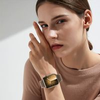 WiWu Geflochtenes Gliederarmband für das  Apple Watch Series 1 t/m 11 / SE / Ultra (44/45/46/49 mm) - Taupe