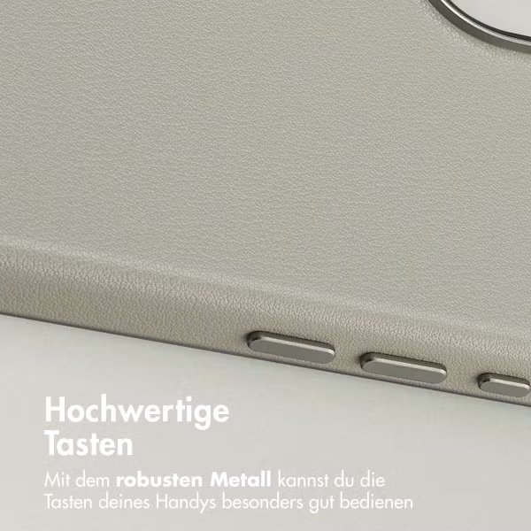 Accezz MagSafe Leather Backcover Apple iPhone 17 - Light Grey