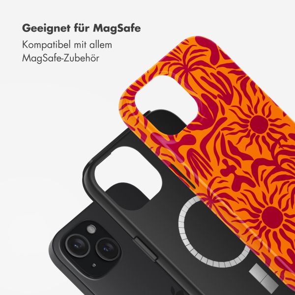 Selencia Vivid Tough Back Cover mit MagSafe für das iPhone 15 - Tropical Vibes Apricot