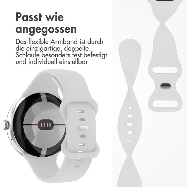 imoshion Silikonarmband für die Google Pixel Watch 3 - 45 mm - Größe L - Weiß