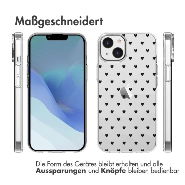 imoshion Design Hülle iPhone 14 - Hearts All Over Black