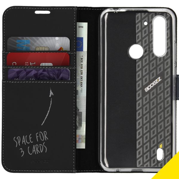 Accezz Wallet TPU Klapphülle Motorola Moto G8 Power Lite - Schwarz