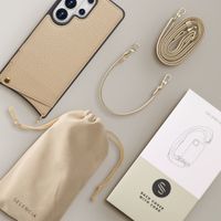 Selencia Nova HandyHülle mit Kordel und Kartenhalter Samsung Galaxy S26 Ultra - Beige