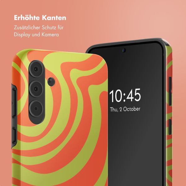 Selencia Vivid Back Cover Samsung Galaxy A55 - Wavy Swirl Orange Fern