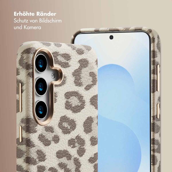 Selencia Sabi Backcover Leopardenmuster mit MagSafe Samsung Galaxy S25 - Soft Ivory