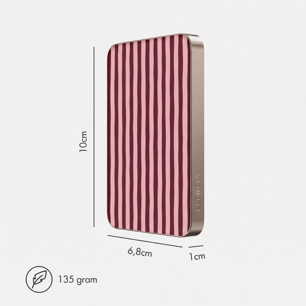Selencia Vivid Powerbank 5.000 mAh - MagSafe und Qi - Desert Gold / Bonbon Stripe Raspberry