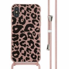 imoshion Silikonhülle design mit Band für das iPhone X / Xs - Animal Pink