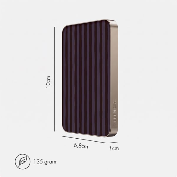 Selencia Vivid Powerbank 5.000 mAh - MagSafe und Qi - Desert Gold / Bonbon Stripe Blueberry