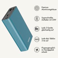 imoshion Ultra Series Aluminium Powerbank 20.000 mAh - Schnellladen bis 33W - Petrol Green