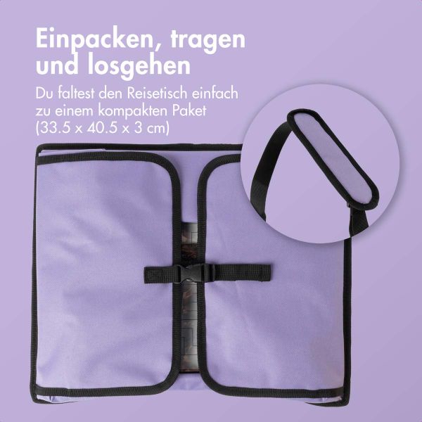 imoshion Reisetisch - Tablethalter Auto - 7 Aufbewahrungsfächer - Inklusive 2 Malvorlagen - Violett