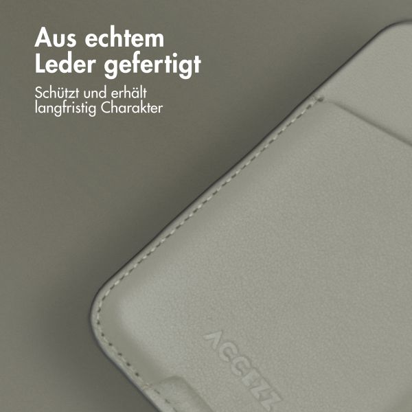 Accezz Lederkartenhalter - Geeignet für MagSafe und Qi2 - Light Grey