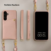 Selencia Nova HandyHülle mit Kordel und Kartenhalter Samsung Galaxy S25 / S24 - Dusty Rose