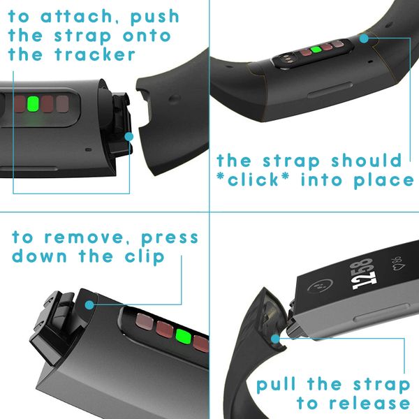 imoshion Silikonband für das  Fitbit Charge 3 / 4 - Schwarz