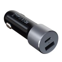 Satechi Duales Autoladegerät 72 Watt | USB-A + USB-C – Space Grau