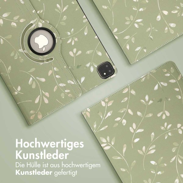 imoshion 360° drehbare Design Klapphülle Apple iPad Pro 13 (2025) M5 / (2024) M4 - Green Flowers