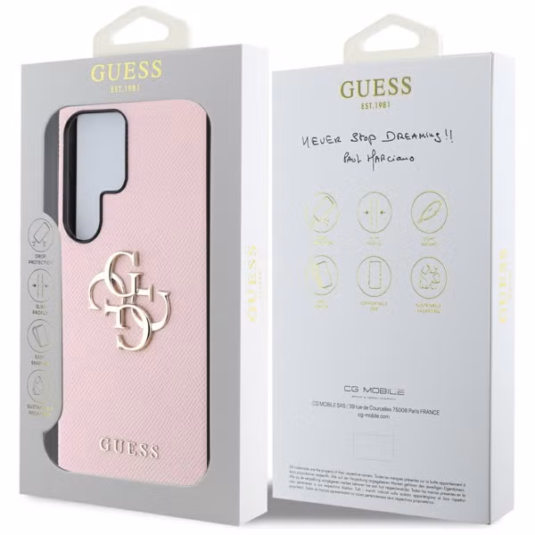 Guess 4G Metal Logo Saffiano Backcover für das Samsung Galaxy S25 Ultra - Pink