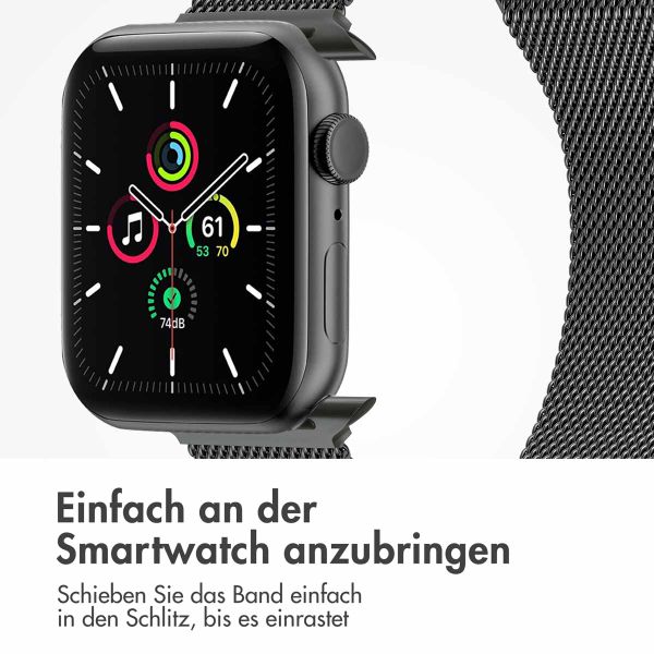imoshion Magnetisches Milanaise Armband für das  Apple Watch Series 1 - 9 / SE (38/40/41 mm) | Series 10 / 11 (42 mm) - Größe M - Space Grey