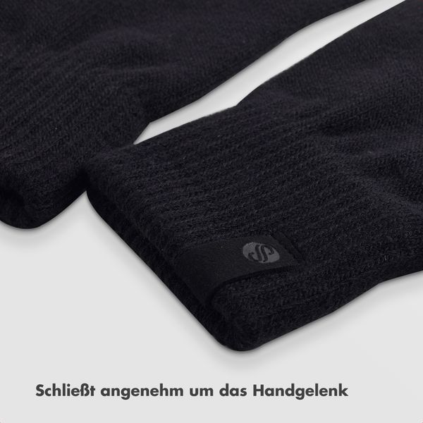 Selencia Touchscreen-Handschuhe Gestrickt - Einheitsgröße - Schwarz
