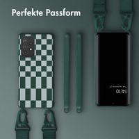 Selencia SilikonHülle design mit abnehmbarem Band Samsung Galaxy A53 - Irregular Check Green