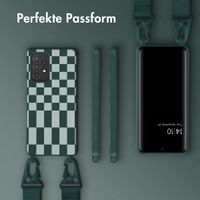 Selencia Silikonhülle design mit abnehmbarem Band für das Samsung Galaxy A53 - Irregular Check Green