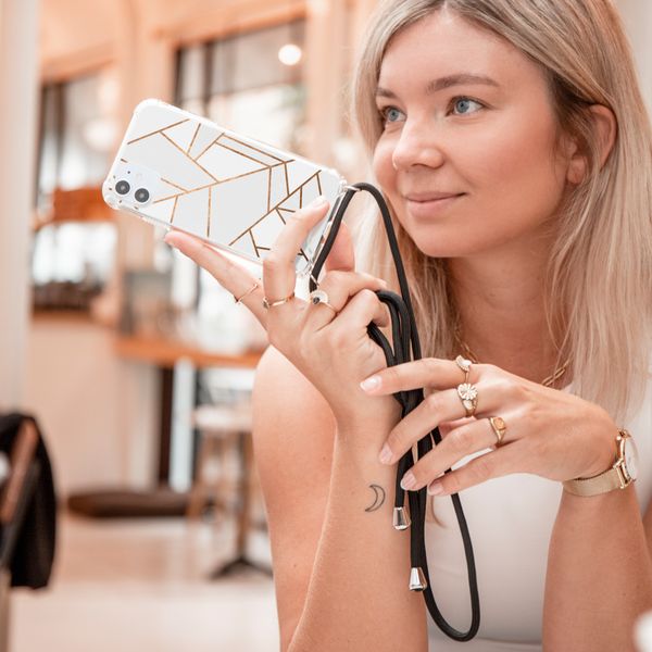 imoshion Design Hülle mit Band für das Samsung Galaxy A41 - White Graphic