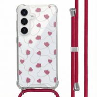 imoshion Design Hülle mit Band Samsung Galaxy S25 - Dusty Rose Connected Hearts