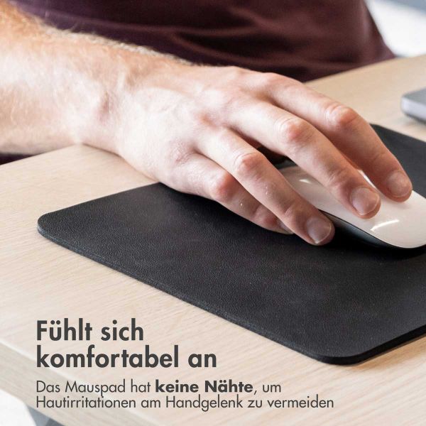 imoshion Mauspad - Kunstleder-Mauspad - 21 x 26 cm - Schwarz