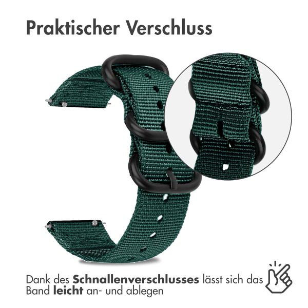 imoshion Robustes Nylonarmband -   Universelle 22 mm Anschluss - Dunkelgrün