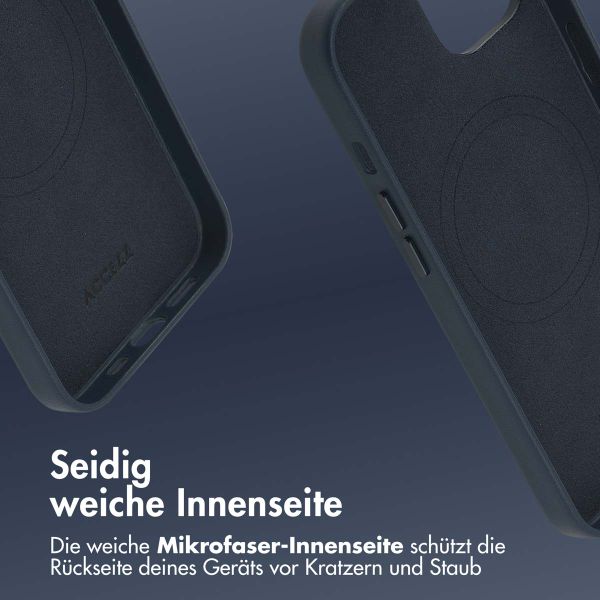 Accezz MagSafe Leather Backcover für das iPhone 13 - Nightfall Blue