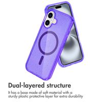 imoshion Sparkle Back Cover mit MagSafe Apple iPhone 16 - Glitzer Violett