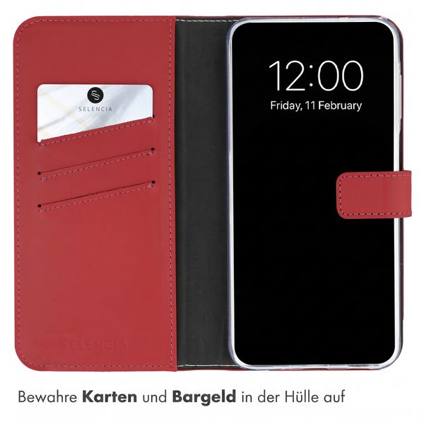 Selencia Echtleder Klapphülle Samsung Galaxy A27 (5G) - Rot