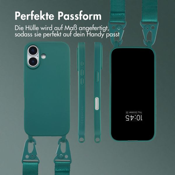 Selencia SilikonHülle mit abnehmbarem Band Apple iPhone 17 - Dunkelgrün