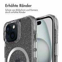 imoshion Klare Glitter Backcover mit MagSafe Apple iPhone 15 - Silber