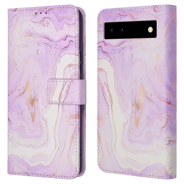 imoshion ﻿Design Klapphülle für das Google Pixel 6a - Purple Marble