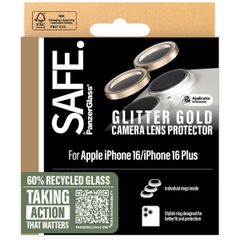 PanzerGlass Kameraprotektor SAFE für das iPhone 16 / 16 Plus - Glitter Gold