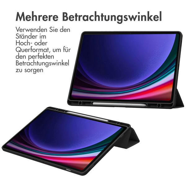 imoshion Trifold Hardcase Klapphülle für das Samsung Galaxy Tab S10 Plus / Tab S9 Plus / Tab S9 Plus FE 12.4 Zoll - Schwarz