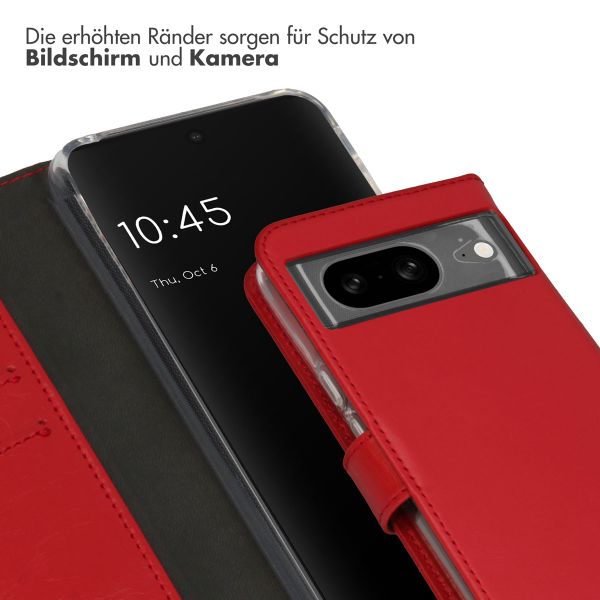 Selencia Echtleder Klapphülle für das Google Pixel 8 - Rot